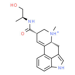 ChemSpider 2D Image | (8alpha)-8-{[(2S)-1-Hydroxy-2-propanyl]carbamoyl}-6-methyl-9,10-didehydroergolin-6-ium | C19H24N3O2