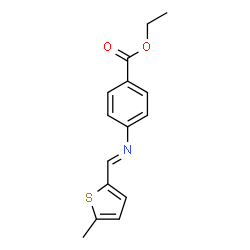 ChemSpider 2D Image | Ethyl 4-{(E)-[(5-methyl-2-thienyl)methylene]amino}benzoate | C15H15NO2S