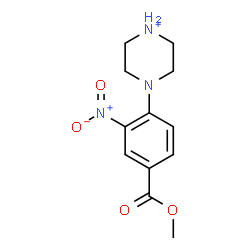 ChemSpider 2D Image | 4-[4-(Methoxycarbonyl)-2-nitrophenyl]piperazin-1-ium | C12H16N3O4