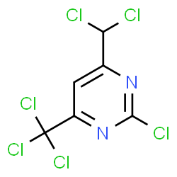 ChemSpider 2D Image | 2-Chloro-4-(dichloromethyl)-6-(trichloromethyl)pyrimidine | C6H2Cl6N2