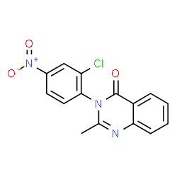 ChemSpider 2D Image | 3-(2-Chloro-4-nitrophenyl)-2-methyl-4(3H)-quinazolinone | C15H10ClN3O3