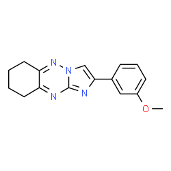 ChemSpider 2D Image | 2-(3-Methoxyphenyl)-6,7,8,9-tetrahydroimidazo[1,2-b][1,2,4]benzotriazine | C16H16N4O