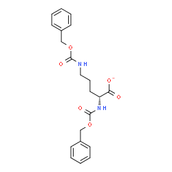ChemSpider 2D Image | (2R)-2,5-Bis{[(benzyloxy)carbonyl]amino}pentanoate | C21H23N2O6