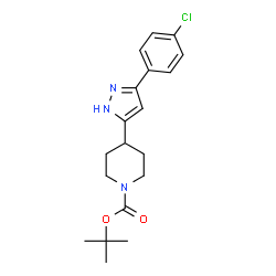 ChemSpider 2D Image | 2-Methyl-2-propanyl 4-[3-(4-chlorophenyl)-1H-pyrazol-5-yl]-1-piperidinecarboxylate | C19H24ClN3O2