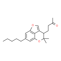 ChemSpider 2D Image | 4-(4,4-Dimethyl-7-pentyl-3,4-dihydrofuro[4,3,2-de]chromen-3-yl)-2-butanone | C21H28O3