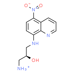 ChemSpider 2D Image | (2S)-2-Hydroxy-3-[(5-nitro-8-quinolinyl)amino]-1-propanaminium | C12H15N4O3