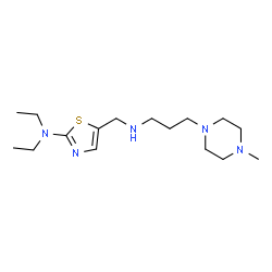 ChemSpider 2D Image | N,N-Diethyl-5-({[3-(4-methyl-1-piperazinyl)propyl]amino}methyl)-1,3-thiazol-2-amine | C16H31N5S