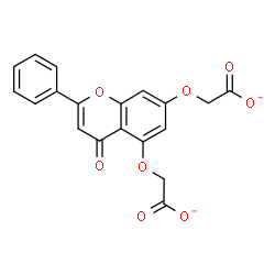 ChemSpider 2D Image | 2,2'-[(4-Oxo-2-phenyl-4H-chromene-5,7-diyl)bis(oxy)]diacetate | C19H12O8