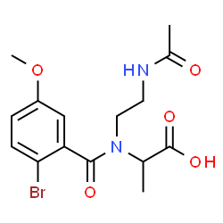 ChemSpider 2D Image | N-(2-Acetamidoethyl)-N-(2-bromo-5-methoxybenzoyl)alanine | C15H19BrN2O5