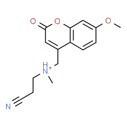 ChemSpider 2D Image | 2-Cyano-N-[(7-methoxy-2-oxo-2H-chromen-4-yl)methyl]-N-methylethanaminium | C15H17N2O3