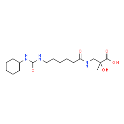 ChemSpider 2D Image | 3-({6-[(Cyclohexylcarbamoyl)amino]hexanoyl}amino)-2-hydroxy-2-methylpropanoic acid | C17H31N3O5