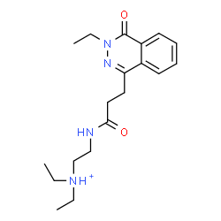 ChemSpider 2D Image | N,N-Diethyl-2-{[3-(3-ethyl-4-oxo-3,4-dihydro-1-phthalazinyl)propanoyl]amino}ethanaminium | C19H29N4O2
