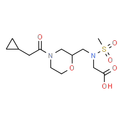 ChemSpider 2D Image | N-{[4-(Cyclopropylacetyl)-2-morpholinyl]methyl}-N-(methylsulfonyl)glycine | C13H22N2O6S