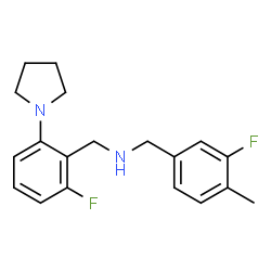 ChemSpider 2D Image | 1-(3-Fluoro-4-methylphenyl)-N-[2-fluoro-6-(1-pyrrolidinyl)benzyl]methanamine | C19H22F2N2