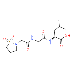 ChemSpider 2D Image | N-[(1,1-Dioxido-1,2-thiazolidin-2-yl)acetyl]glycyl-L-leucine | C13H23N3O6S