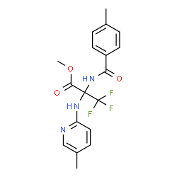 ChemSpider 2D Image | Methyl 3,3,3-trifluoro-2-[(4-methylbenzoyl)amino]-N-(5-methyl-2-pyridinyl)alaninate | C18H18F3N3O3