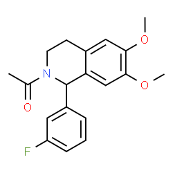 ChemSpider 2D Image | 1-[1-(3-Fluorophenyl)-6,7-dimethoxy-3,4-dihydro-2(1H)-isoquinolinyl]ethanone | C19H20FNO3