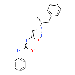 ChemSpider 2D Image | N-Phenyl-N'-{3-[(2R)-1-phenyl-2-propanyl]-1,2,3-oxadiazol-3-ium-5-yl}carbamimidate | C18H18N4O2