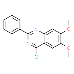 ChemSpider 2D Image | 4-Chloro-6,7-dimethoxy-2-phenylquinazoline | C16H13ClN2O2