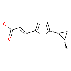 ChemSpider 2D Image | (2E)-3-{5-[(1R,2S)-2-Methylcyclopropyl]-2-furyl}acrylate | C11H11O3