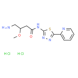 ChemSpider 2D Image | 4-Amino-3-methoxy-N-[5-(2-pyridinyl)-1,3,4-thiadiazol-2-yl]butanamide dihydrochloride | C12H17Cl2N5O2S