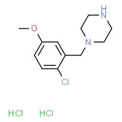 ChemSpider 2D Image | 1-(2-Chloro-5-methoxybenzyl)piperazine dihydrochloride | C12H19Cl3N2O