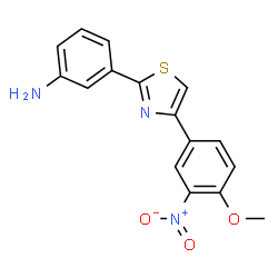 ChemSpider 2D Image | 3-[4-(4-Methoxy-3-nitrophenyl)-1,3-thiazol-2-yl]aniline | C16H13N3O3S