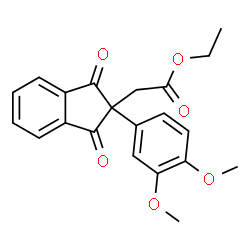 ChemSpider 2D Image | Ethyl [2-(3,4-dimethoxyphenyl)-1,3-dioxo-2,3-dihydro-1H-inden-2-yl]acetate | C21H20O6