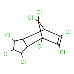 ChemSpider 2D Image | 1,3,4,5,8,9,10,10-Octachlorotricyclo[5.2.1.0~2,6~]dec-8-ene | C10H6Cl8