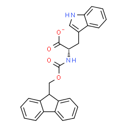 ChemSpider 2D Image | (2S)-2-{[(9H-Fluoren-9-ylmethoxy)carbonyl]amino}-3-(1H-indol-3-yl)propanoate | C26H21N2O4