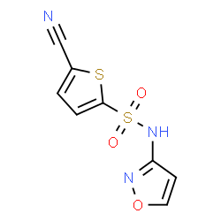 ChemSpider 2D Image | 5-Cyano-N-(1,2-oxazol-3-yl)-2-thiophenesulfonamide | C8H5N3O3S2