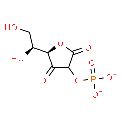 ChemSpider 2D Image | (5R)-5-[(1S)-1,2-Dihydroxyethyl]-2,4-dioxotetrahydro-3-furanyl phosphate | C6H7O9P