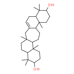 ChemSpider 2D Image | 4,4,6a,10,10,13a,15b-Heptamethyl-2,3,4,4a,5,6,6a,7,9,9a,10,11,12,13,13a,13b,14,15,15a,15b-icosahydro-1H-naphtho[2',1':4,5]cyclohepta[1,2-a]naphthalene-3,11-diol | C30H50O2