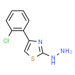 ChemSpider 2D Image | 4-(2-Chlorophenyl)-2-hydrazino-1,3-thiazole | C9H8ClN3S