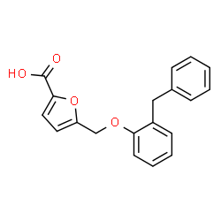 ChemSpider 2D Image | 5-[(2-Benzylphenoxy)methyl]-2-furoic acid | C19H16O4