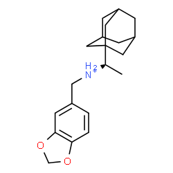 ChemSpider 2D Image | (1S)-1-(Adamantan-1-yl)-N-(1,3-benzodioxol-5-ylmethyl)ethanaminium | C20H28NO2