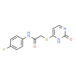 ChemSpider 2D Image | N-(4-Fluorophenyl)-2-[(2-oxo-2,3-dihydro-4-pyrimidinyl)sulfanyl]acetamide | C12H10FN3O2S