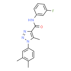 ChemSpider 2D Image | 1-(3,4-Dimethylphenyl)-N-(3-fluorophenyl)-5-methyl-1H-1,2,3-triazole-4-carboxamide | C18H17FN4O