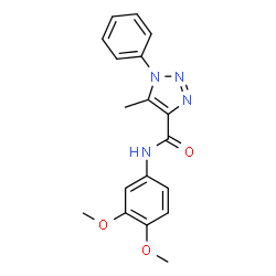 ChemSpider 2D Image | N-(3,4-Dimethoxyphenyl)-5-methyl-1-phenyl-1H-1,2,3-triazole-4-carboxamide | C18H18N4O3