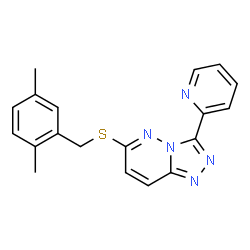 ChemSpider 2D Image | 6-[(2,5-Dimethylbenzyl)sulfanyl]-3-(2-pyridinyl)[1,2,4]triazolo[4,3-b]pyridazine | C19H17N5S
