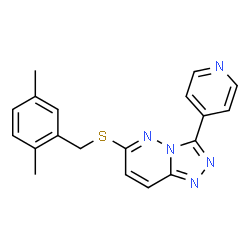 ChemSpider 2D Image | 6-[(2,5-Dimethylbenzyl)sulfanyl]-3-(4-pyridinyl)[1,2,4]triazolo[4,3-b]pyridazine | C19H17N5S