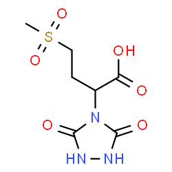 ChemSpider 2D Image | 2-(3,5-Dioxo-1,2,4-triazolidin-4-yl)-4-(methylsulfonyl)butanoic acid | C7H11N3O6S