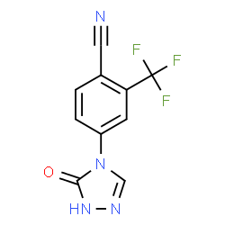 ChemSpider 2D Image | 4-(5-Oxo-1,5-dihydro-4H-1,2,4-triazol-4-yl)-2-(trifluoromethyl)benzonitrile | C10H5F3N4O