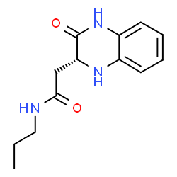 ChemSpider 2D Image | 2-[(2R)-3-Oxo-1,2,3,4-tetrahydro-2-quinoxalinyl]-N-propylacetamide | C13H17N3O2