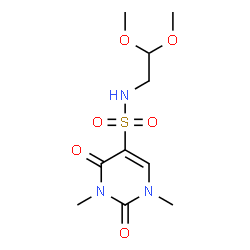 ChemSpider 2D Image | N-(2,2-Dimethoxyethyl)-1,3-dimethyl-2,4-dioxo-1,2,3,4-tetrahydro-5-pyrimidinesulfonamide | C10H17N3O6S