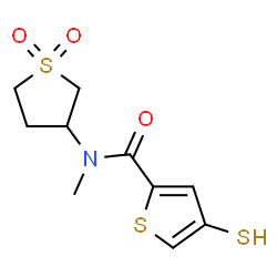 ChemSpider 2D Image | N-(1,1-Dioxidotetrahydro-3-thiophenyl)-N-methyl-4-sulfanyl-2-thiophenecarboxamide | C10H13NO3S3