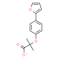 ChemSpider 2D Image | 2-[4-(2-Furyl)phenoxy]-2-methylpropanoate | C14H13O4