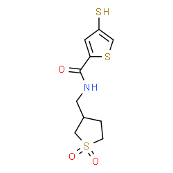 ChemSpider 2D Image | N-[(1,1-Dioxidotetrahydro-3-thiophenyl)methyl]-4-sulfanyl-2-thiophenecarboxamide | C10H13NO3S3