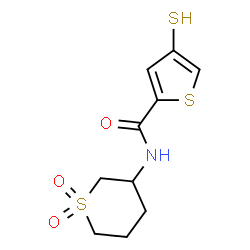 ChemSpider 2D Image | N-(1,1-Dioxidotetrahydro-2H-thiopyran-3-yl)-4-sulfanyl-2-thiophenecarboxamide | C10H13NO3S3