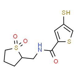 ChemSpider 2D Image | N-[(1,1-Dioxidotetrahydro-2-thiophenyl)methyl]-4-sulfanyl-2-thiophenecarboxamide | C10H13NO3S3